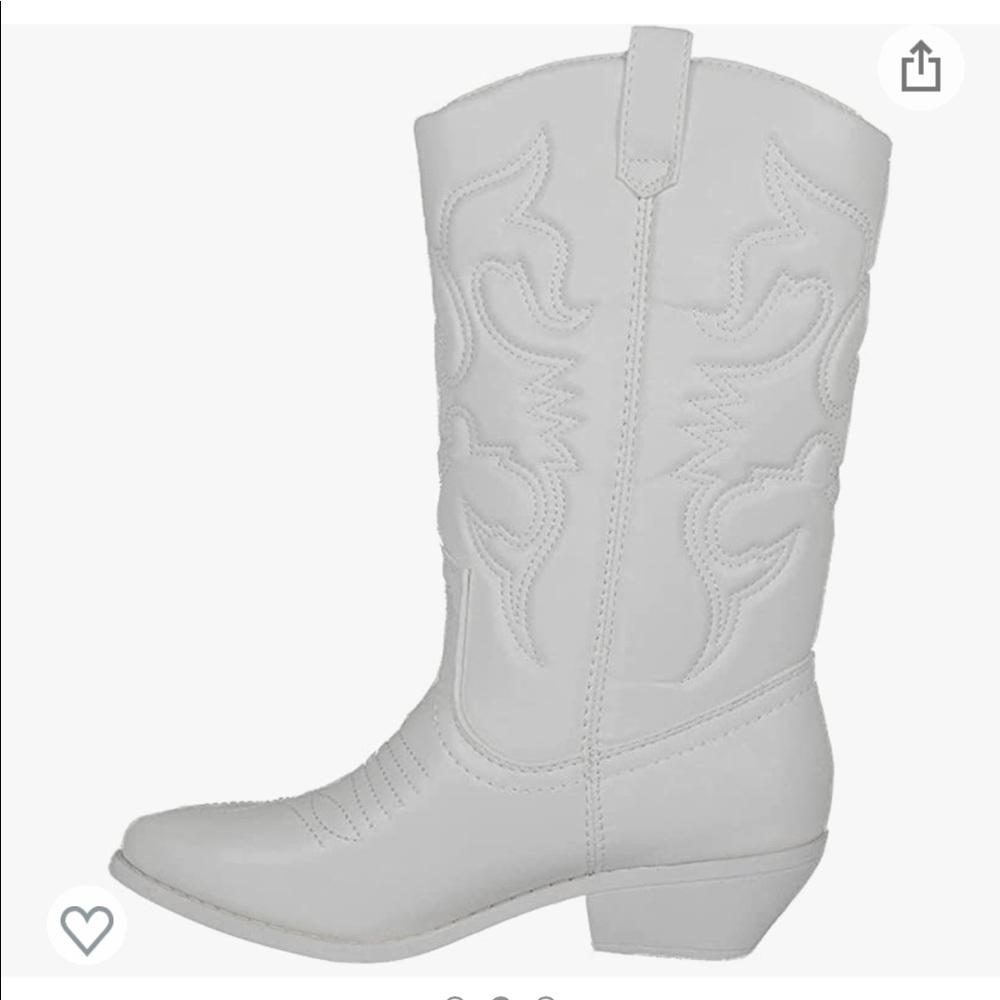 White Cowboy Boots Size 6 Womens